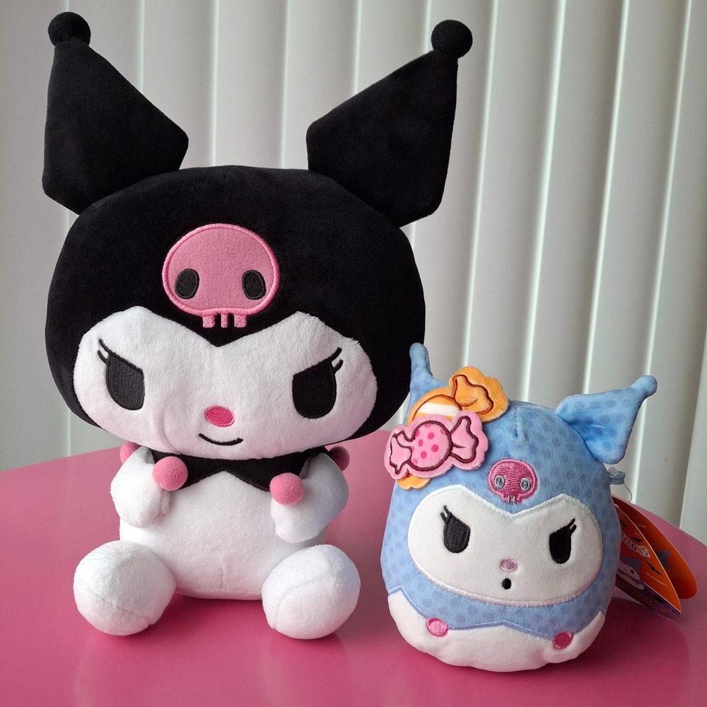 Sanrio Kuromi Plush Set Black Pink 10" Blue‎ Halloween Candy Squishmallow 5" NWT
